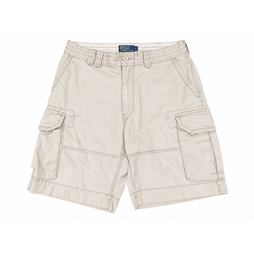 Polo Ralph Lauren Men's Cargo Shorts Khaki Beige Size 36 Cotton